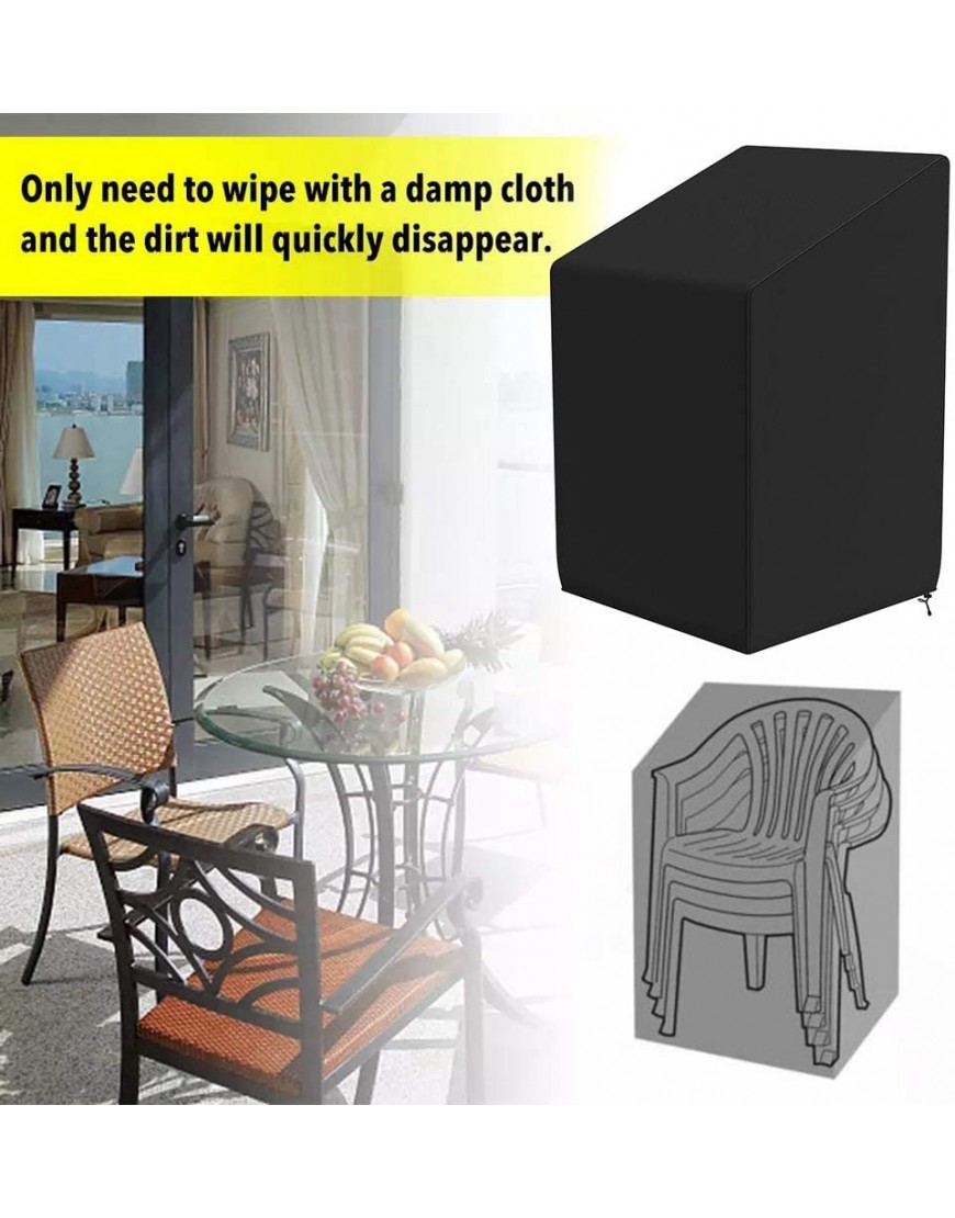 Maalr Housse pour chaises de jardin empilables En tissu Oxford 420D résistant 120 x 75 x 75 cm 210D - B8HKKMWPH