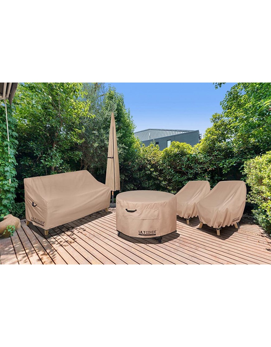 ULTCOVER Lot de 2 housses de chaise de terrasse imperméables Pour extérieur Pour chaise longue Jusqu'à 71 x 76 x 81 cm - B8D88TPPL