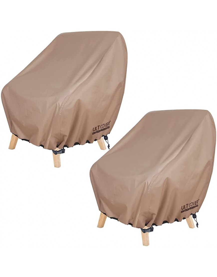 ULTCOVER Lot de 2 housses de chaise de terrasse imperméables Pour extérieur Pour chaise longue Jusqu'à 71 x 76 x 81 cm - B8D88TPPL