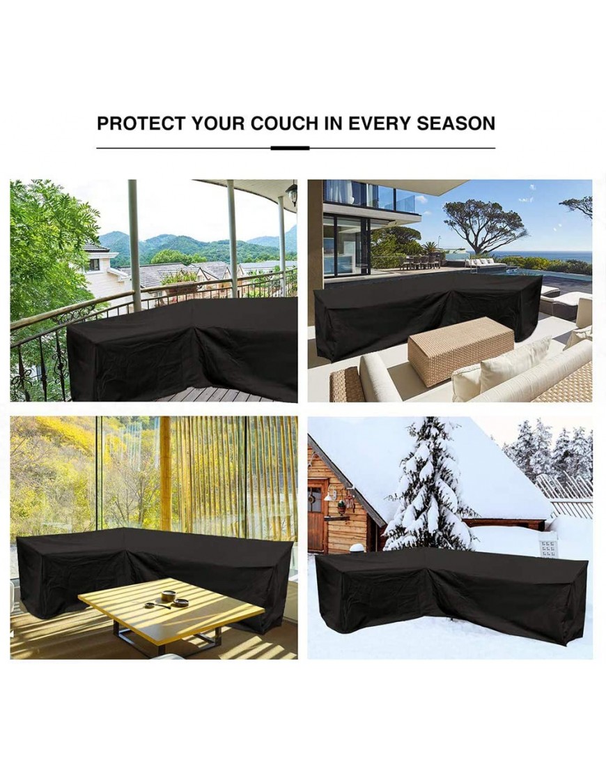 Housse de canapé en forme de L 420D imperméable pour meubles de jardin avec sac de rangement pour déplacer 215 x 215 x 87 cm - B2V7ARQEX