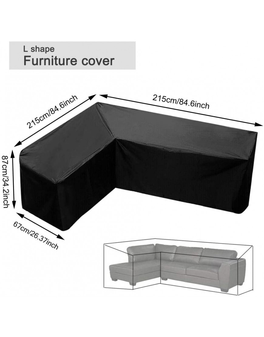 Housse de canapé en forme de L Tissu Oxford 210D Imperméable Pour l'extérieur Avec sac de rangement pour déplacer 215 x 215 x 87 cm - B4KK8REHA