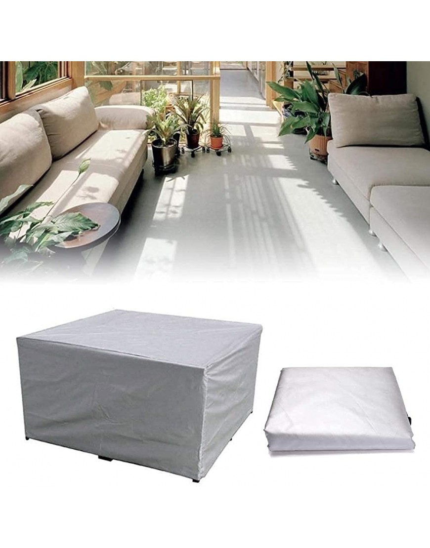 Housse de terrasse pour canapé Causeuse imperméable Coupe-Vent Anti-UV Anti-déchirure en Tissu Oxford 420D 120x120x85cm Argent - B4323UCVU
