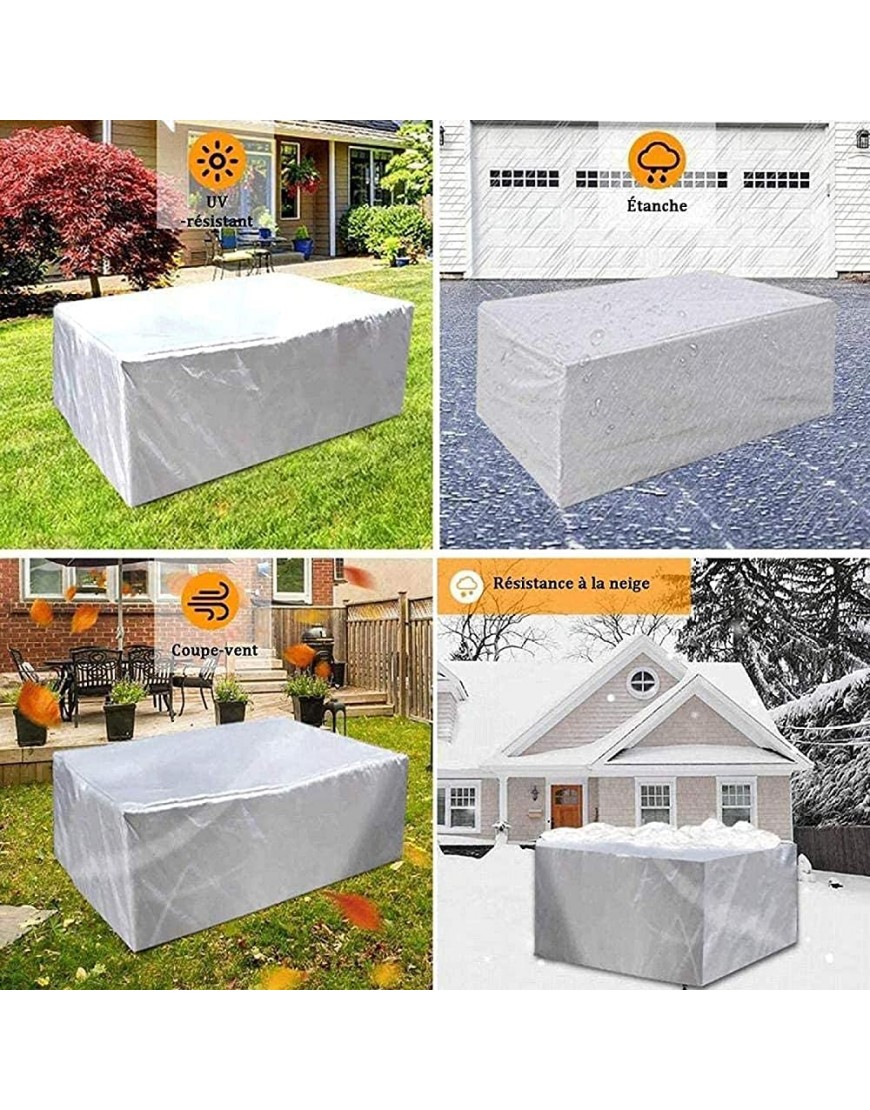 Housse de terrasse pour canapé Causeuse imperméable et résistante Grand Tissu Oxford 420D Protection UV pour Barbecue 80 x 80 x 85 cm Argent - B6JHHYBVV
