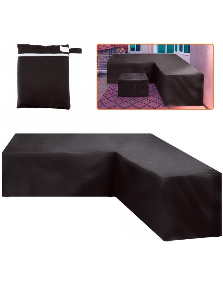 Housses de meubles de jardin en forme de V étanches et résistantes à la poussière avec sac de rangement Noir 215*215*82 Noir - BM4KQZEIT
