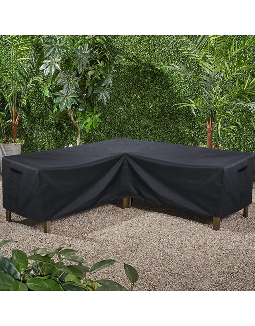 LEESITEC Housse de canapé en forme de V pour meubles de jardin Résistante Imperméable Anti-poussière Oxford Avec sac de rangement 215 x 85 x 87 cm Noir - BKQ3ADTYS