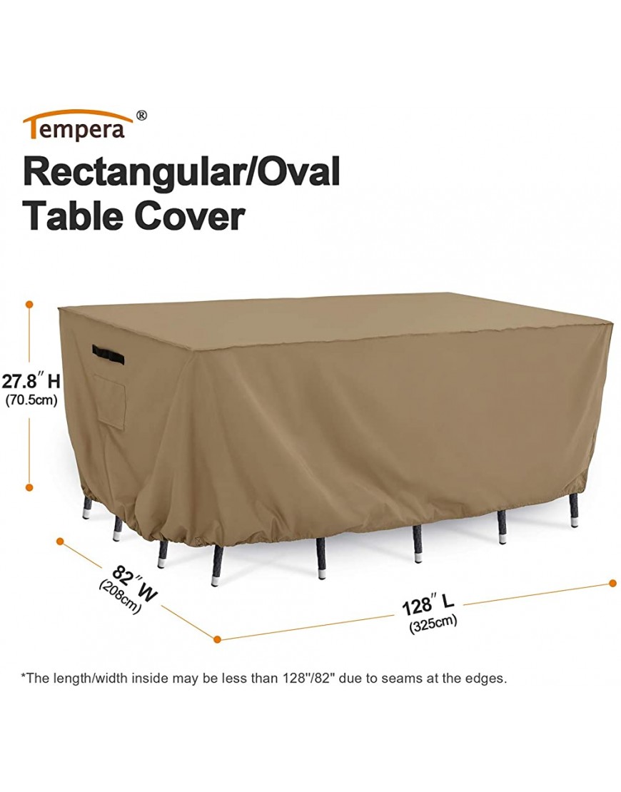 Tempera Housse de table extérieure mobilier de salle à manger table de pique-nique canapé de terrasse imperméable taupe 325,1 x 208,3 cm - B15QMPQUE