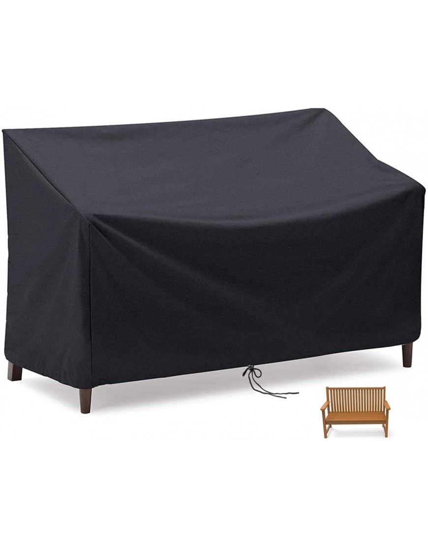 Mayhour Housse de banc de terrasse 2 3 4 places imperméable coupe-vent et indéchirable en tissu Oxford 210D anti-UV housse de meubles inclinables pour extérieur Noir 134,6 x 66 x 88,9 cm 2 places - BQJ82IKZT