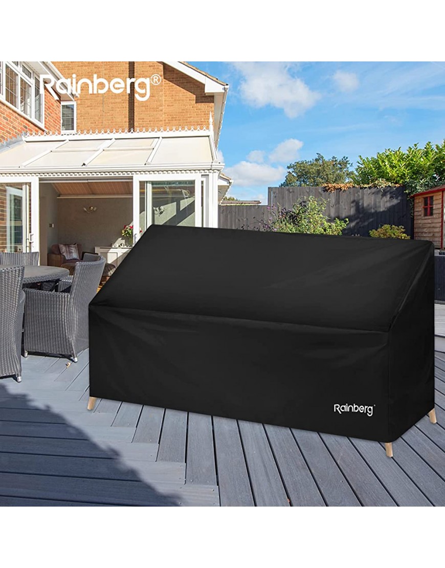 Rainberg Housse de banc de jardin avec grille d'aération imperméable coupe-vent anti-UV robuste et indéchirable en tissu Oxford 420D avec sac de transport 3 places - BH4M5DRNQ