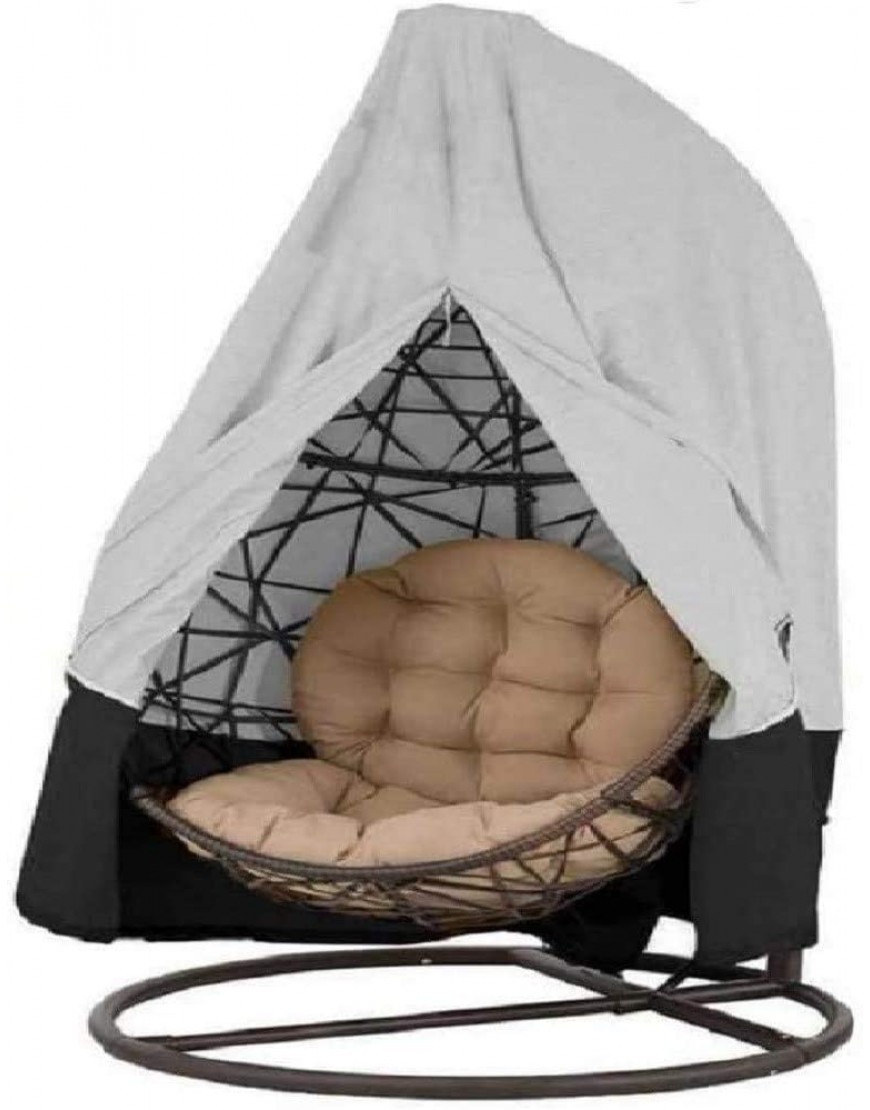 Housse de chaise double Egg à suspendre 420D Imperméable Pour véranda patio cocon Avec cordon de serrage Gris et noir - BBNMQKEGJ