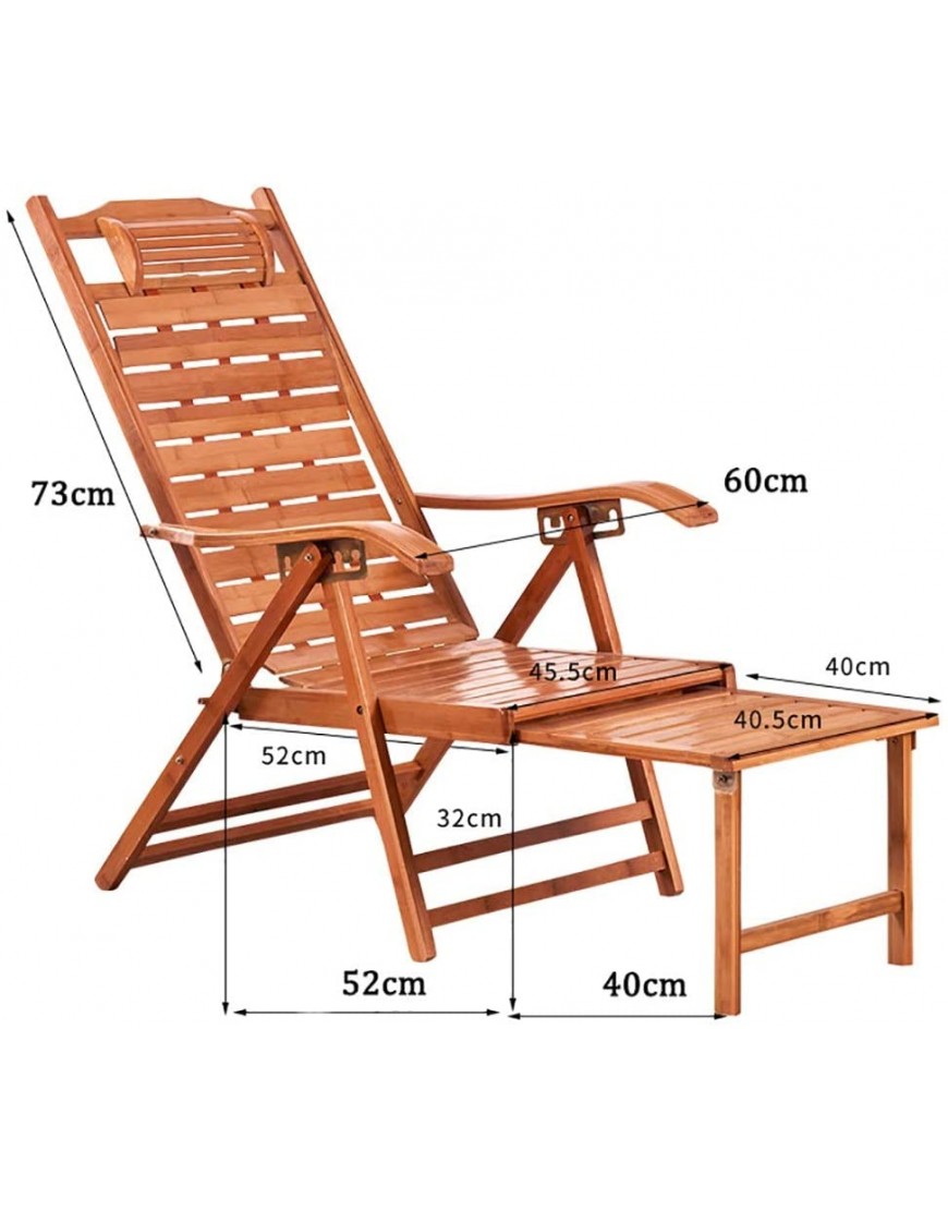 Bains de soleil Canapé en bois chaise longue chaise en bambou solides ménagers chaise pliante bureau de loisirs balcon pliant chaise longue jardin chaise longue terrasse extérieure Color : B - B3368LQXF
