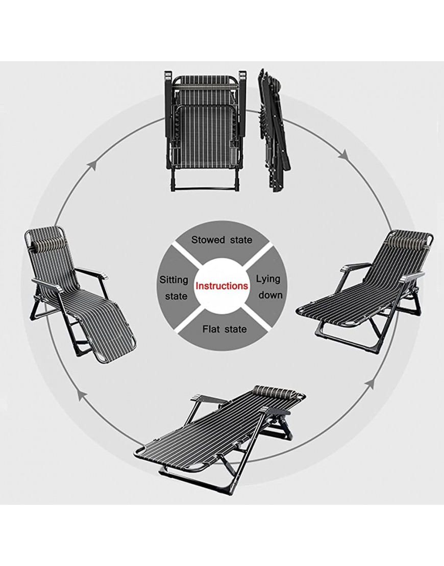 Bains de soleil Chaise pliante inclinable renforcé chaise de dossier forte et durable chaise pliante en acier au carbone chaise de gravité zéro pour les chaises portatives de voyage en camping en - BV91BJPDJ
