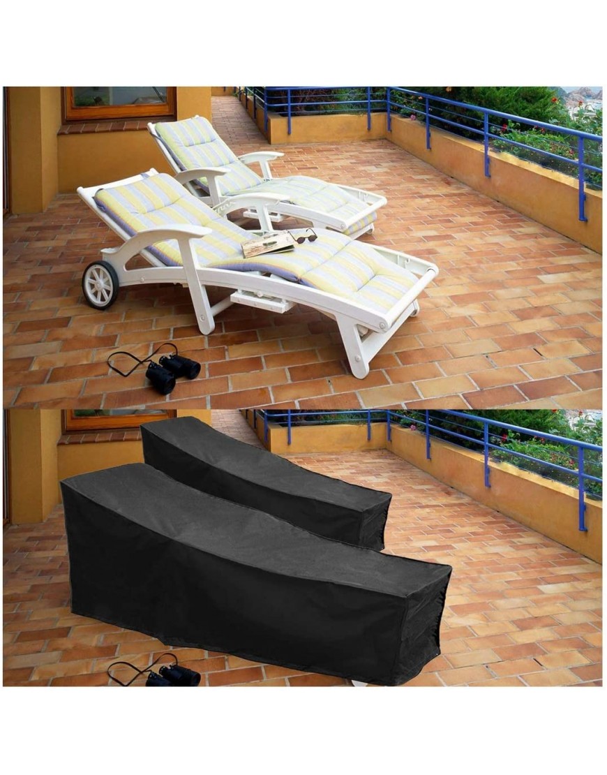 Housse de Bain de Soleil Couverture étanche pour Chaise Longue Anti-UV Anti-Vent imperméables Housse de Protection pour Chaise Longue de Jardin Noir2pc Color : 210D Size : 208x76x79 41CM - BVJ9VQNGR