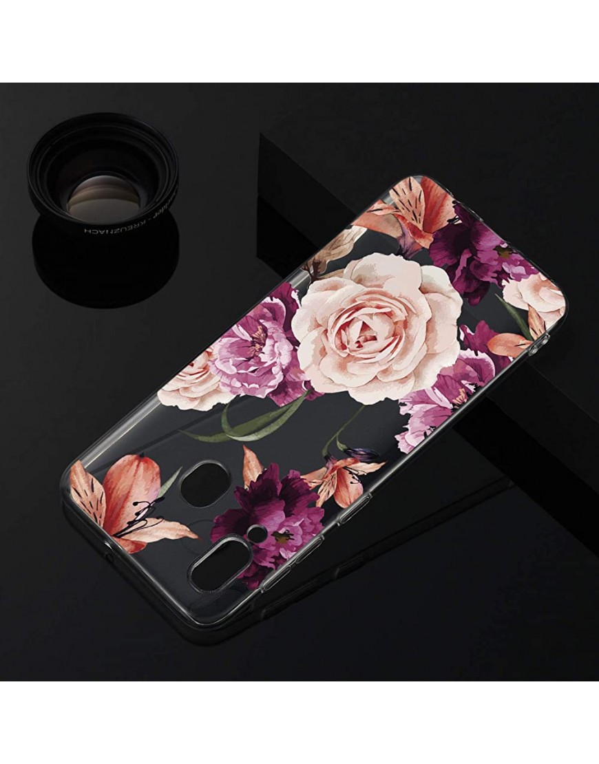 Durable Transparent Flexible Compatible Huawei Y6 2019 Honor 8A Huawei Y5 2019 attact purple flower - BM612NFBP