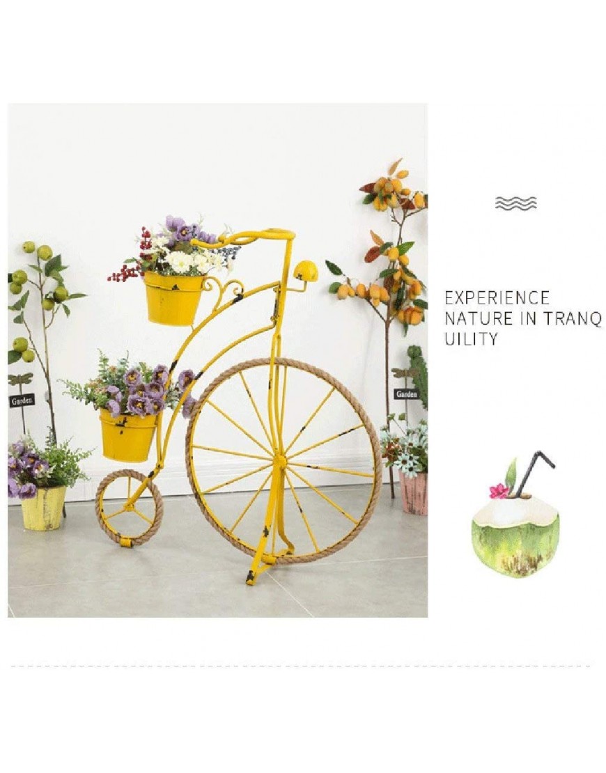H.yina Pays rétro créatif en Forme de vélo en Fer forgé Fleur Jardinage décoration de fenêtre à la Maison Ornements Couleur: Jaune - BKB36FBBO