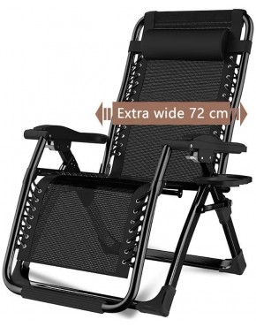 Hfyg Chaise Longue Fauteuil de Jardin Noir inclinable Chaise de Jardin Pliant en Plein air Chaise de Jardin Pliant en Plein air jusqu'à 200kg des chaises Longues - B6432MKNZ
