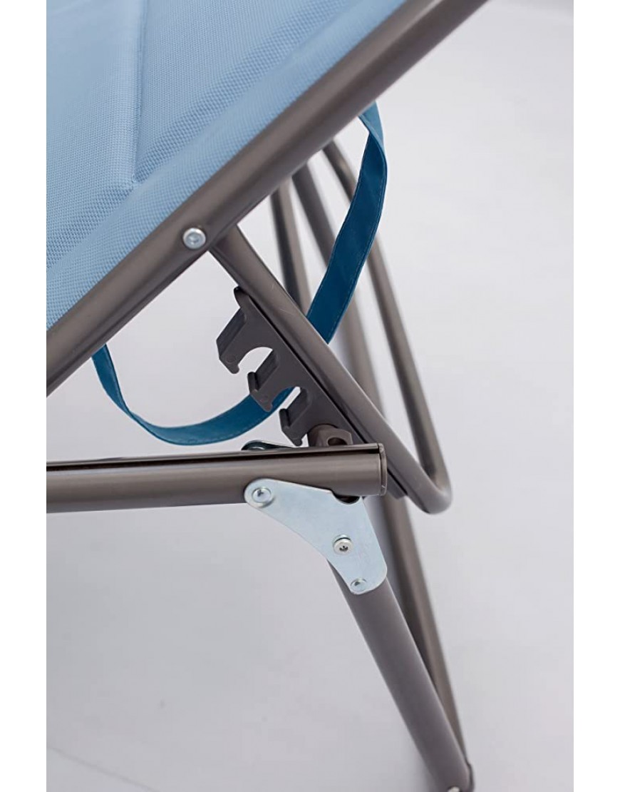 HOMECALL Chaise longue en aluminium avec rembourrage en textilène 2x1 mousse à séchage rapide poche et pare-soleil XXL 200 x 70 cm Bleu - BK7H5MIQW
