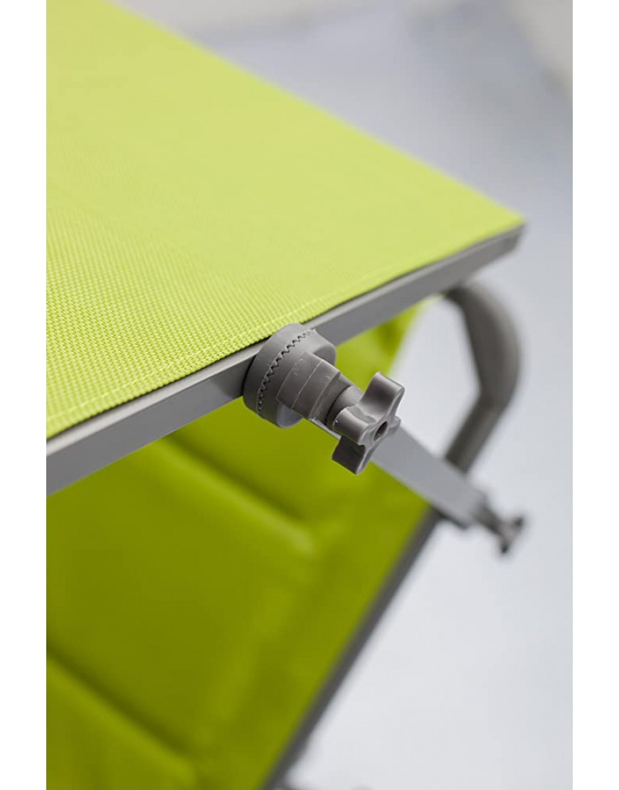 HOMECALL Chaise longue en aluminium avec rembourrage en textilène 2x1 mousse à séchage rapide poche et pare-soleil XXL 200 x 70 cm Vert - B6242ABBL
