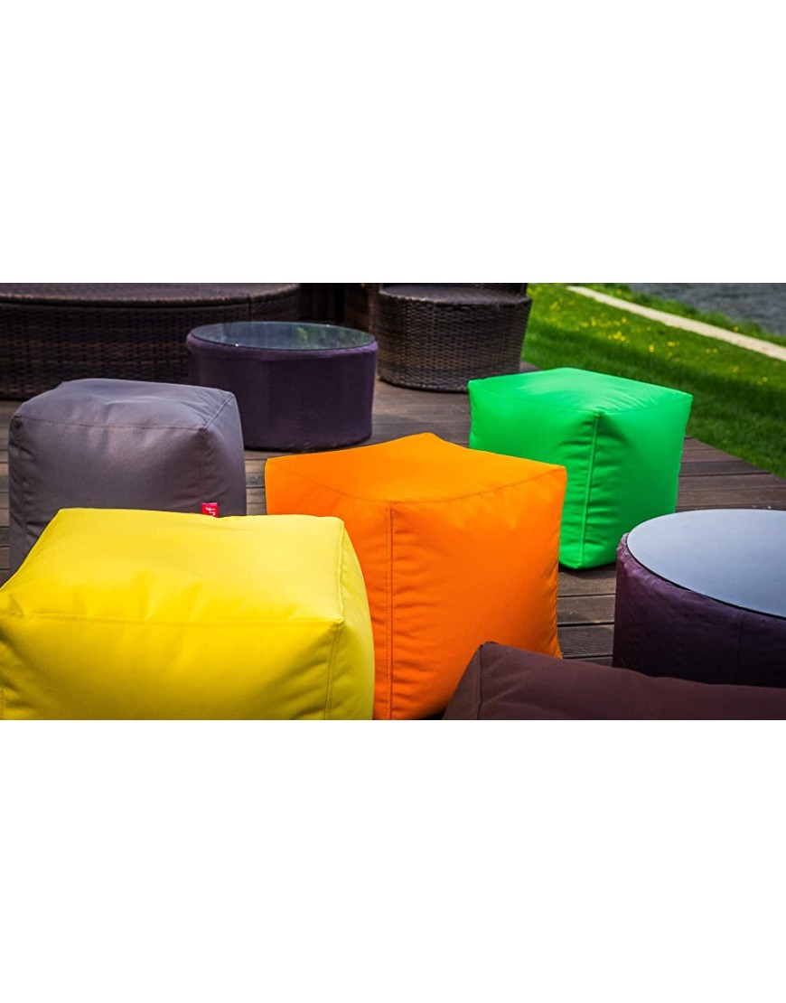 Ecopuf Cube S Pouf repose-pieds d'extérieur en polyester imperméable rempli de billes de polystyrène - BWK1QDFTL