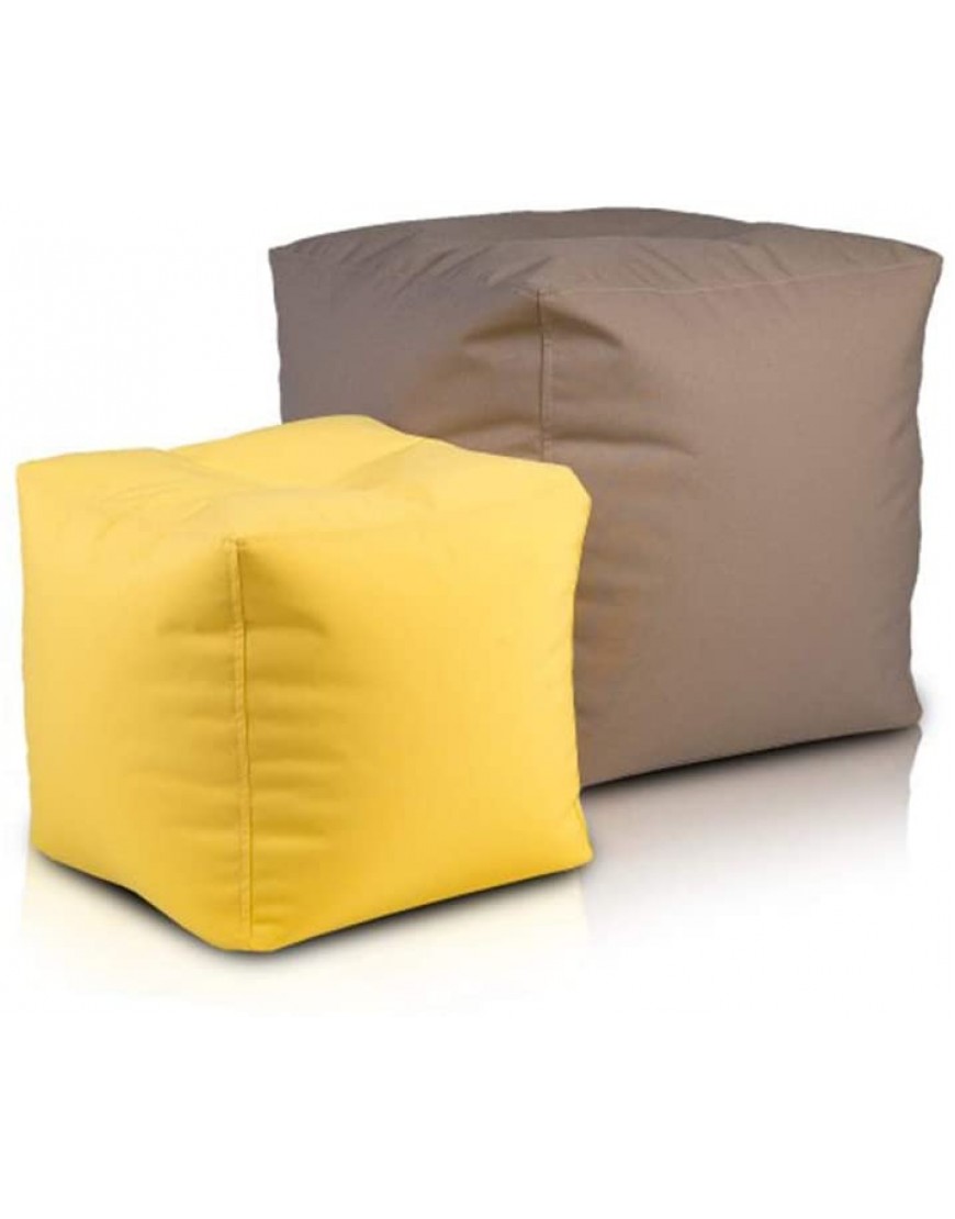 Ecopuf Cube S Pouf repose-pieds d'extérieur en polyester imperméable rempli de billes de polystyrène - BWK1QDFTL
