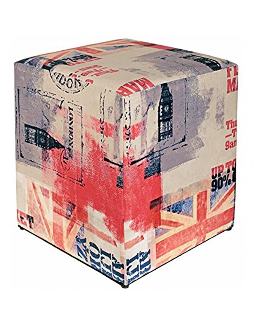 Kaikoon Pouf Cube Imprimé Drapeau Go Clair 35 cm x 35 cm x 42 cm - BDE7ANCOI