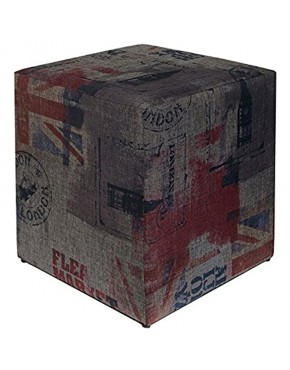 Pouf cubique imprimé drapeau britannique foncé 35 x 35 x 42 cm - B3D59GPKU
