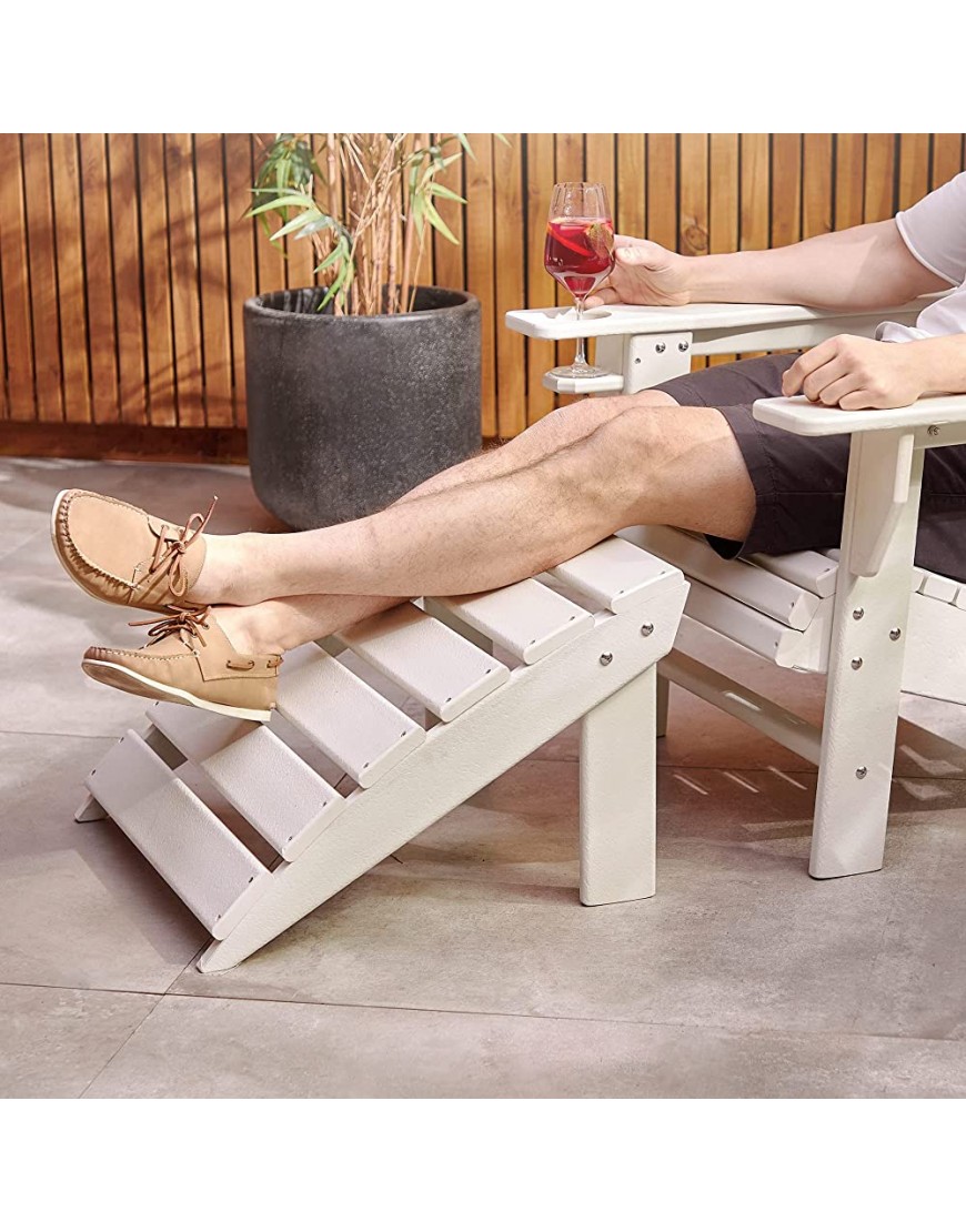 VonHaus Adirondack Repose-pieds pour chaise de jardin pour terrasse terrasse plage et camping Léger portable et compact En bois Facile à ranger - B5615PVGH