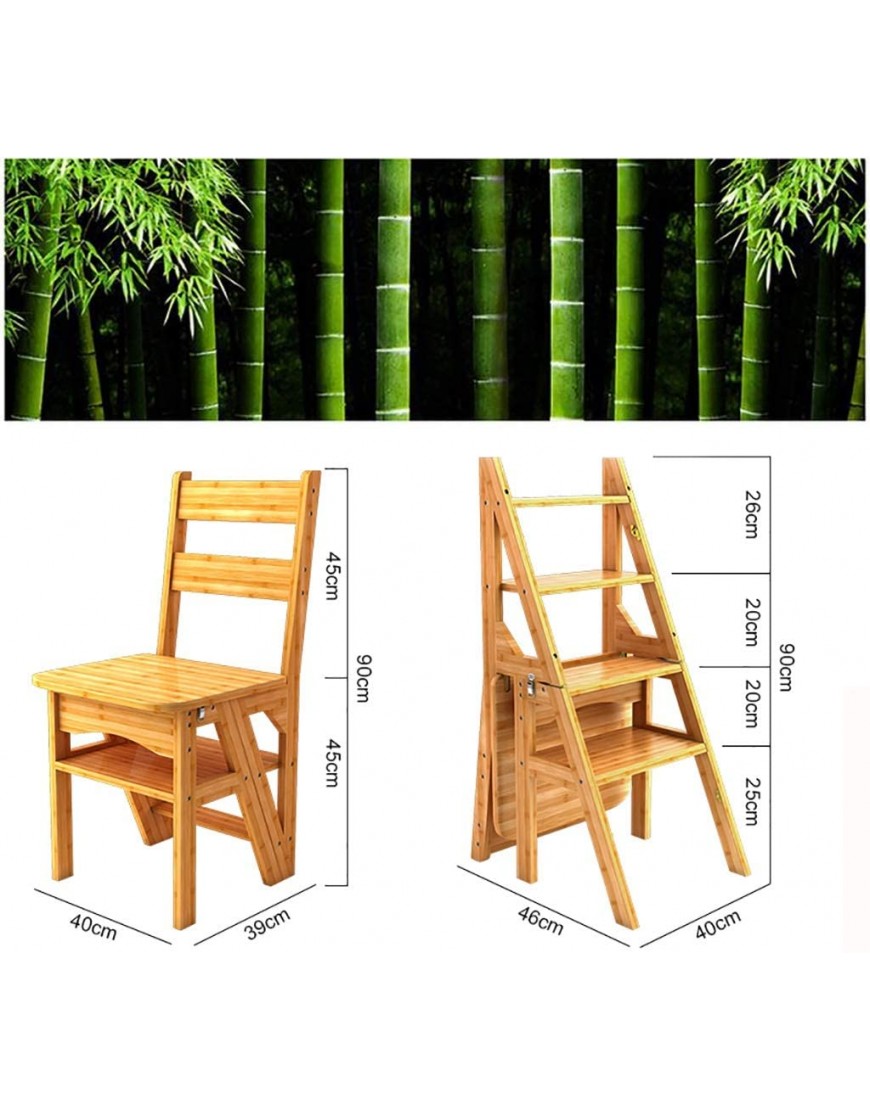 Chaise d'escalier à double usage en bois massif à chevrons échelle multi-fonction escabeau échelle à quatre couches d'escalade maison chaise pliante Couleur : D - BM55MUHCH