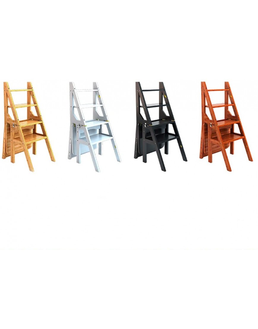 Chaise d'escalier à double usage en bois massif à chevrons échelle multi-fonction escabeau échelle à quatre couches d'escalade maison chaise pliante Couleur : D - BM55MUHCH