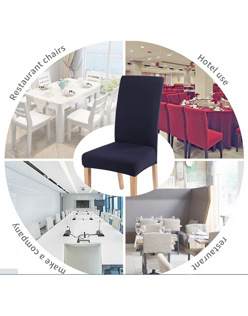 Couverture de chaise de restaurant élastique de 6 pièces Détachable lavage à l'eau hôtel restaurant fête de mariée de banquet gris noir - B5N5EKUFZ