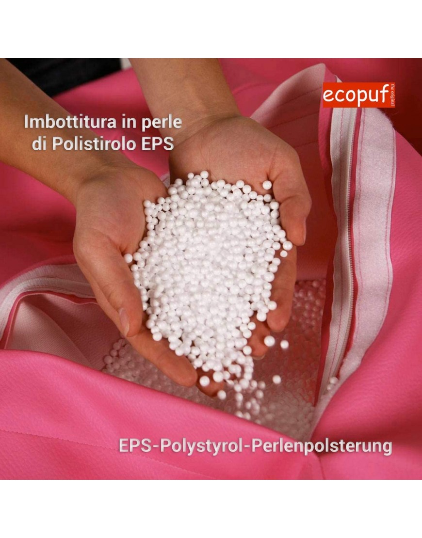 Ecopuf Pouf en tissu polyester indéchirable imperméable pour intérieur et extérieur 170 x 135 cm rempli de billes de polystyrène - BMNK9IFUT