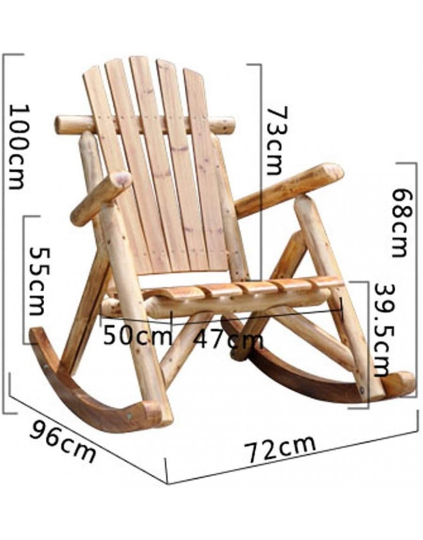 Fauteuils à bascule Chaises Chaise à bascule Barre de bois ronde pour balcon pelouse jardin carbonisée Tables d'extérieur résistant à la corrosion et chaises de la corrosion et chaises de loisirs de l - B91HNWTTV