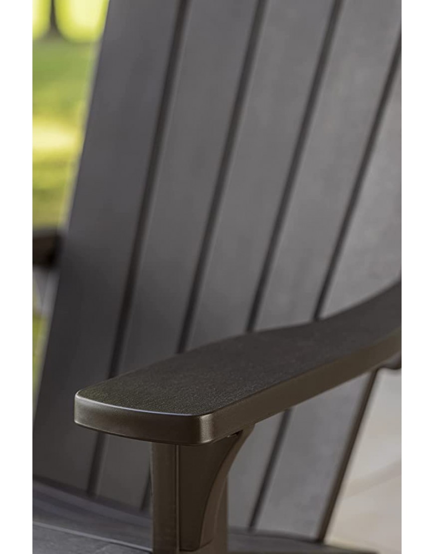 Keter Troy Rocking-Chaise de Jardin et terrasse Adirondack à Bascule 81x95,8x102h-Graphite Plastique Gris - BN97KFWBV