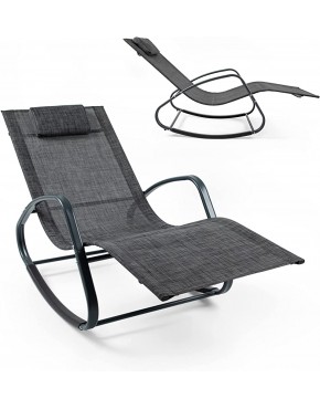 WeCooper Zero Gravity Chaise à bascule pour intérieur et extérieur avec appuie-tête amovible Noir et gris - B5M1KFXTH