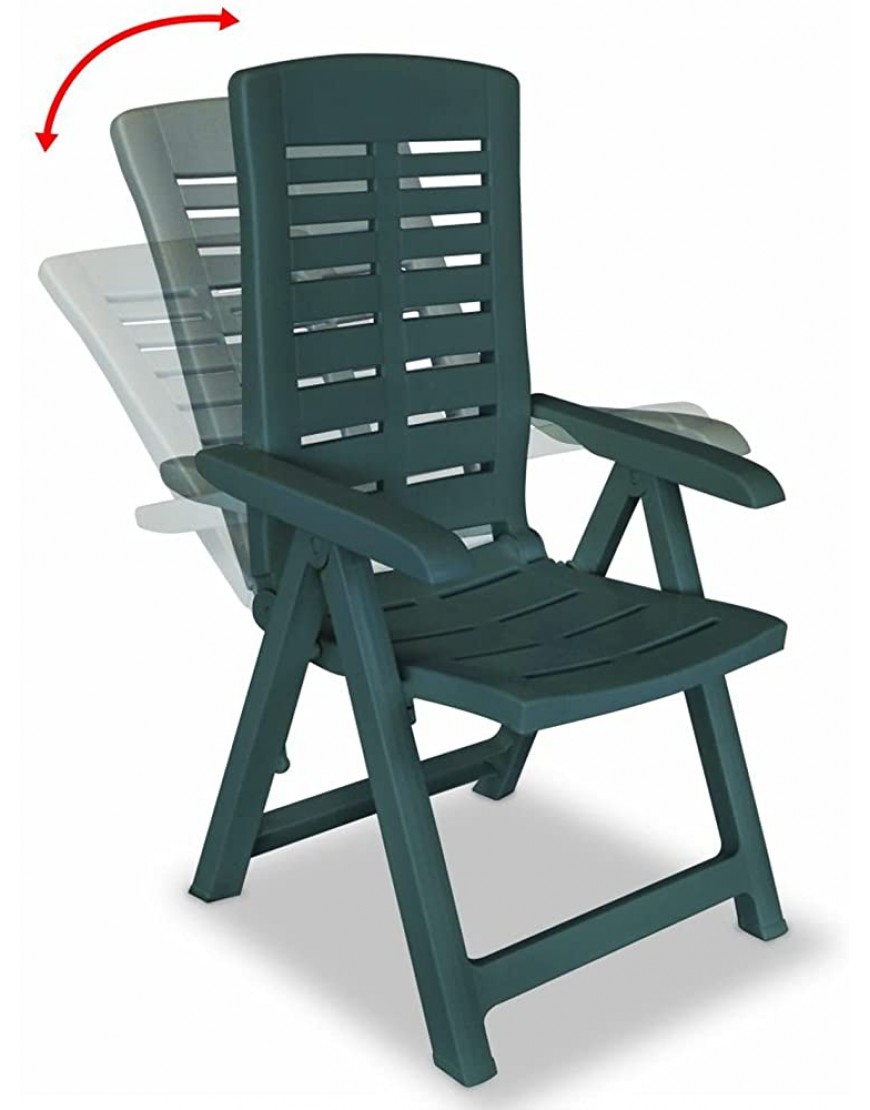 Atlojoys 2 pcs Chaises inclinables de Jardin Plastique Vert Chaise de Jardin Empilable Chaise de Cuisine Chaise de Bistro - B28E5KQNF