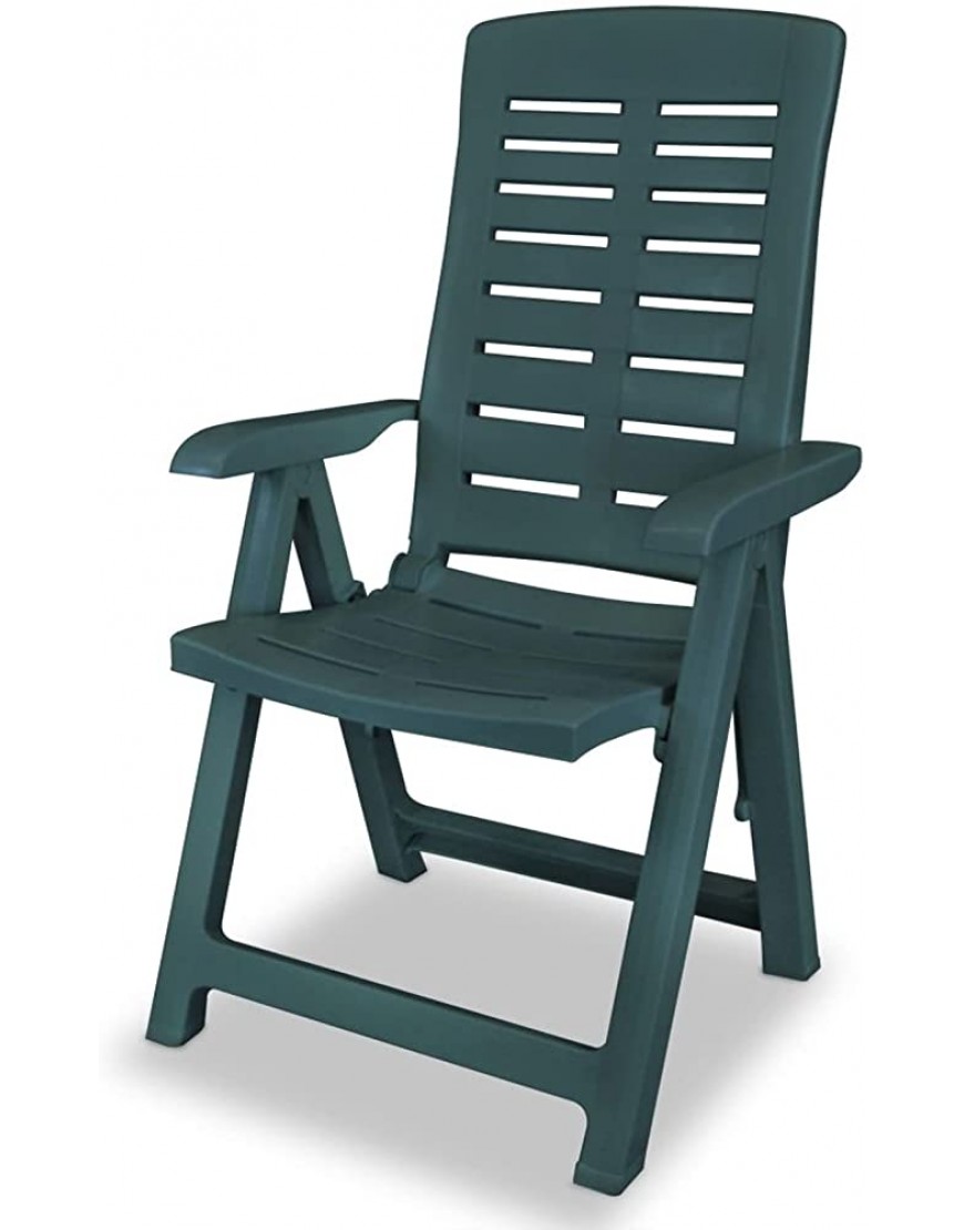 Atlojoys 2 pcs Chaises inclinables de Jardin Plastique Vert Chaise de Jardin Empilable Chaise de Cuisine Chaise de Bistro - B28E5KQNF