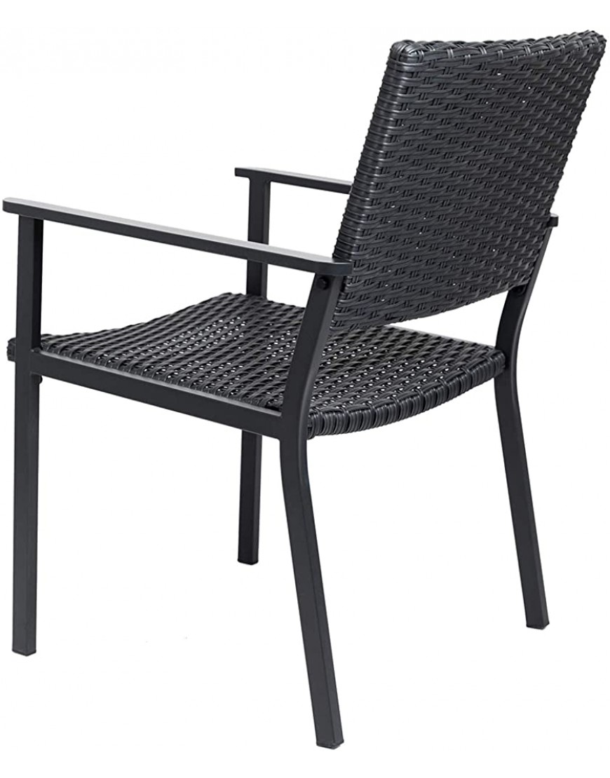 C-Hopetree Ensemble de 2 chaises d'extérieur pour Tables de Patio extérieur Structure en métal Osier Noir Tous Temps - B2DD5PJOY