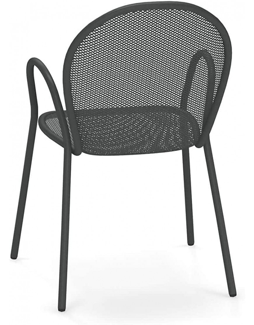 EMU Ronda Art. 116 Lot de 6 chaises avec accoudoirs Gris antique pour usage extérieur Fabriquées en Italie - BA3W6SGDN
