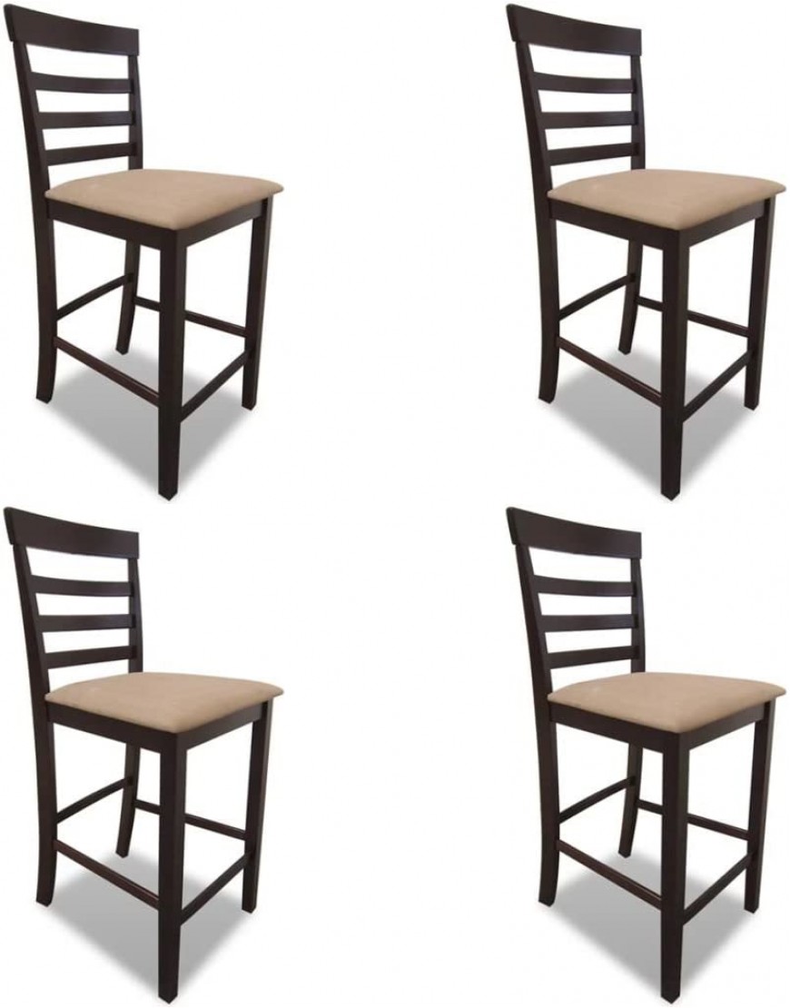 Furnituredeals ensemble table de bar Set Table et 4 Chaises de Bar en Bois Marron ensemble table et chaises table de bar haute - BW7J5MWBI
