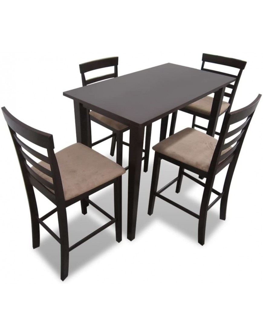 Furnituredeals ensemble table de bar Set Table et 4 Chaises de Bar en Bois Marron ensemble table et chaises table de bar haute - BW7J5MWBI
