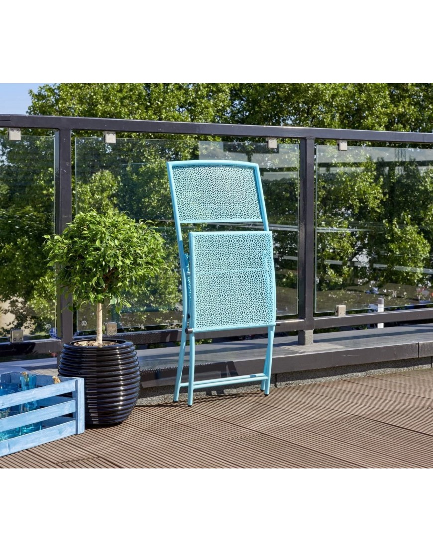 greemotion 126934 Chaise de jardin pliante Mykonos Bleu Turquoise Lot de 2 - B6VNHRBEQ
