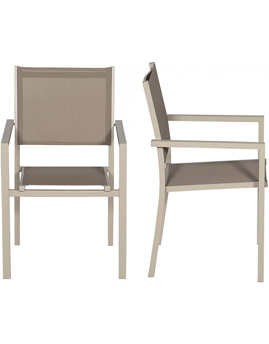 Happy Garden Lot de 10 chaises en Aluminium Taupe textilène Taupe - B5HHQCWWQ
