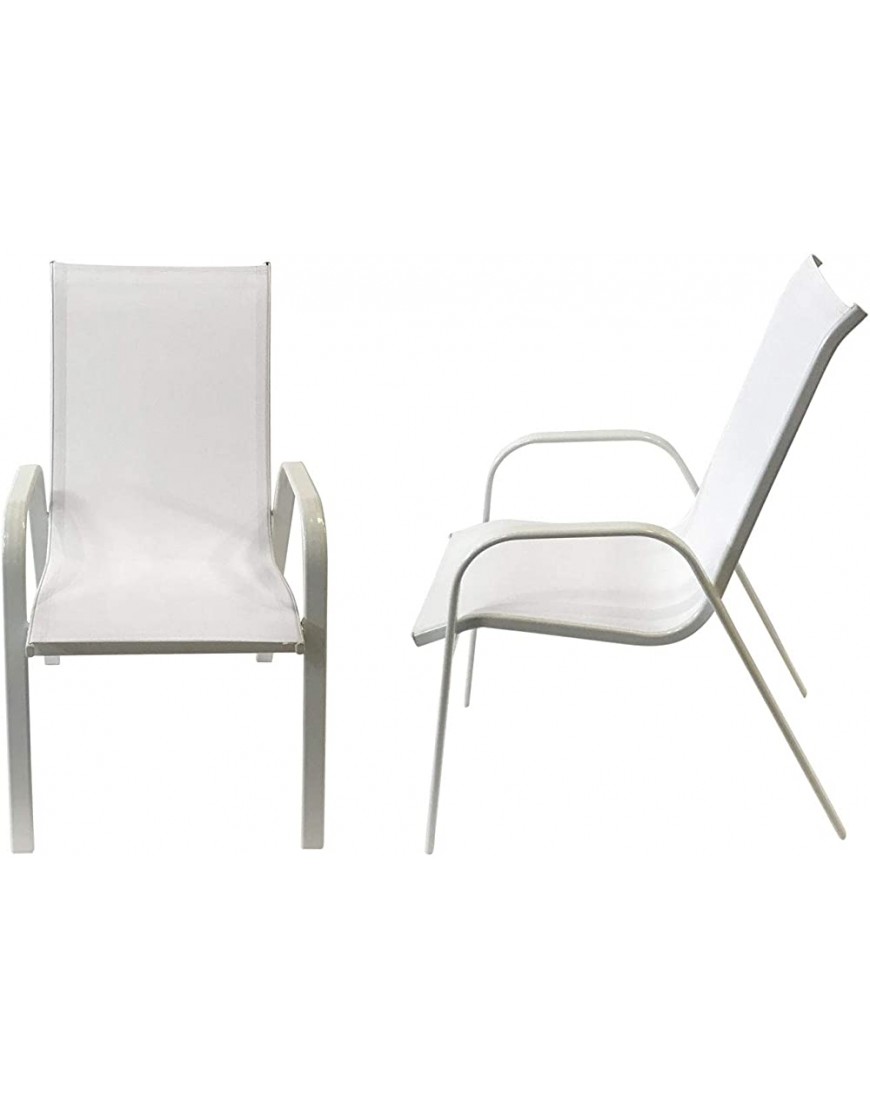 Happy Garden Lot de 4 chaises Marbella en textilène Blanc Aluminium Blanc - B6BJACXLK