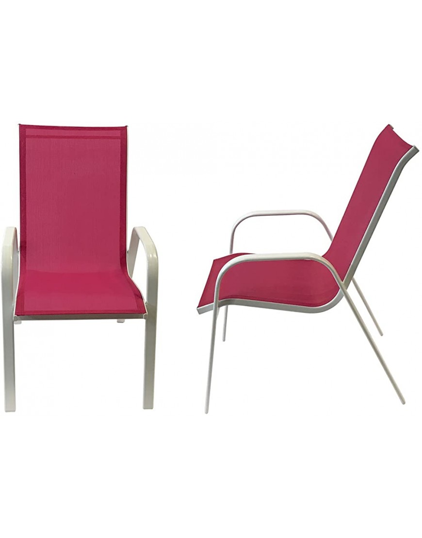 Happy Garden Lot de 4 chaises Marbella en textilène Rose Aluminium Blanc - B86MNKUUH
