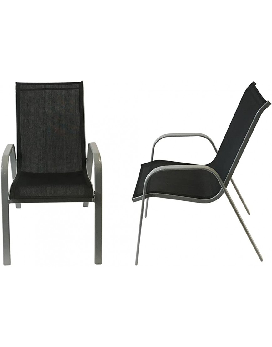Happy Garden Lot de 6 chaises Marbella en textilène Noir Aluminium Gris - B6V4WHQOK
