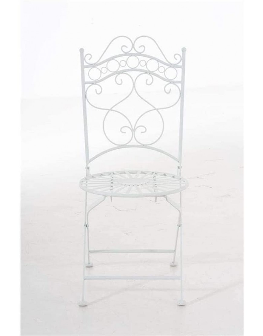 LMWB Chaise de Jardin en Fer Chaise en Fer forgé avec Un Design Antique avec Dossier Meubles de Jardin en Fer en métal Blanc - B9148KRVN