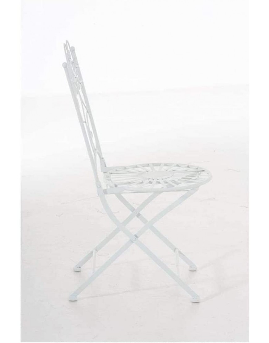 LMWB Chaise de Jardin en Fer Chaise en Fer forgé avec Un Design Antique avec Dossier Meubles de Jardin en Fer en métal Blanc - B9148KRVN