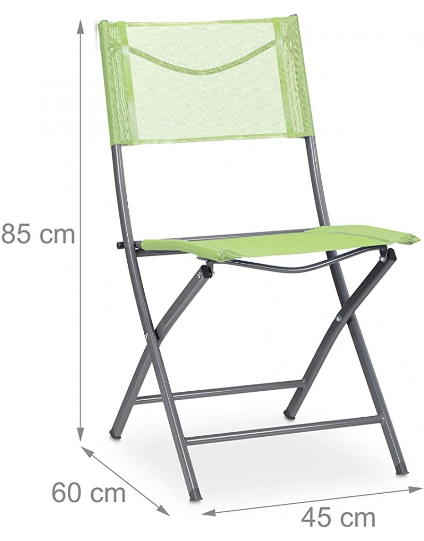 Relaxdays Chaise de Jardin 2 Fauteuil Pliable Balcon terrasse Fauteuil de Camping métal Jusqu’à 120 kg; Robuste - BD322SVBA
