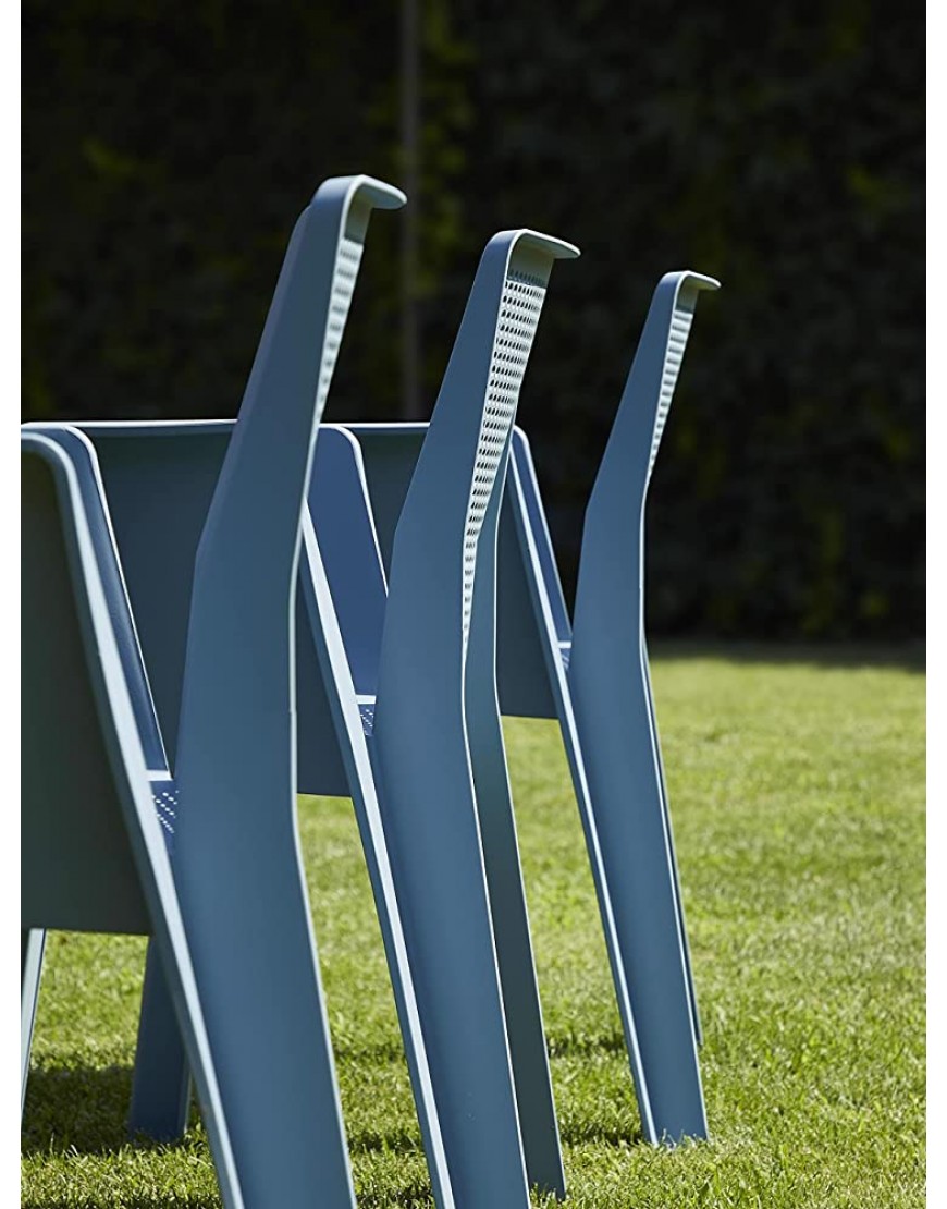 RESOL Play Set 4 chaises de Jardin avec accoudoirs empilable | Fauteuil Design Moderne léger et Durable Filtre Solaire UV | pour Patio Balcon ou terrasse Salle à Manger extérieure Blanc - BEKKWQKDS