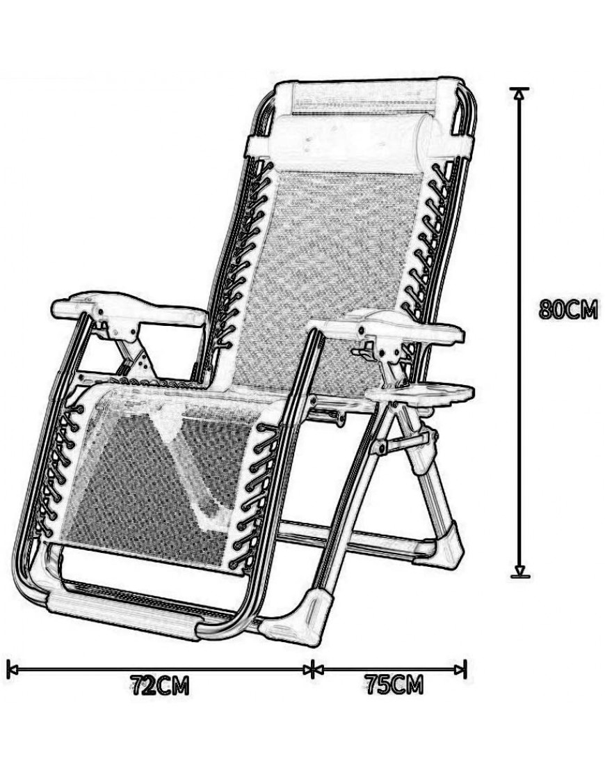 Jardin inclinable surdimensionné pour Les Personnes Lourdes chaises de Jardin avec Porte-gobelets Chaise Longue Portable sans gravité Support 200 kg - BB1MKXUMX