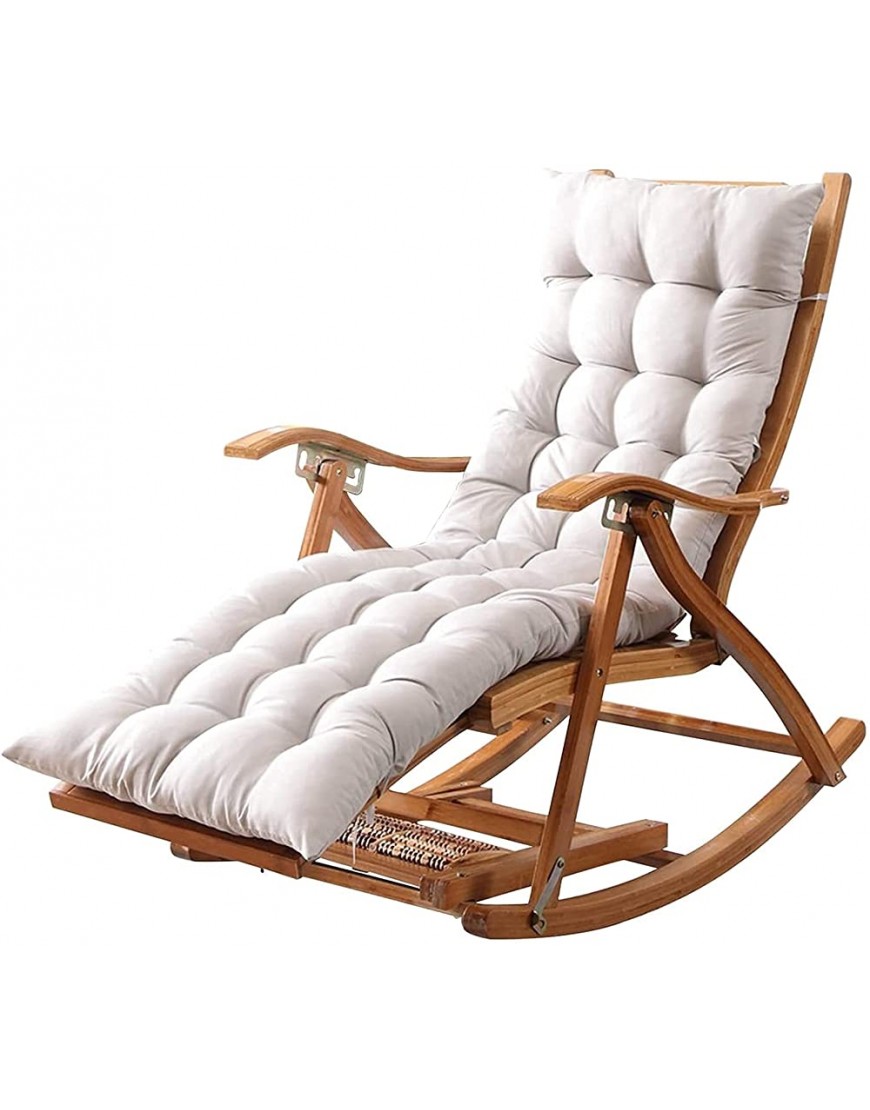 WECDS Chaise de Jardin Pliable inclinable avec Coussin chaises Longues réglables en Bambou avec appuitête et Massage des Pieds à Bascule Couleur : B - BKB7AJMVP